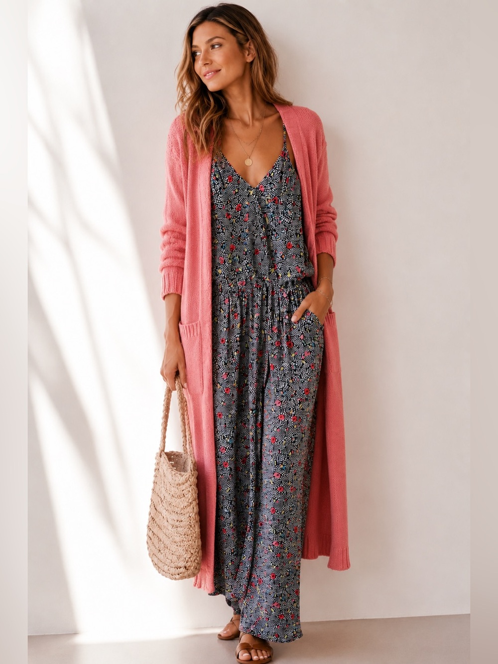 Elevenses Anthropologie Peonia Flora Speckled Pocketed Jumpsuit XS Like New